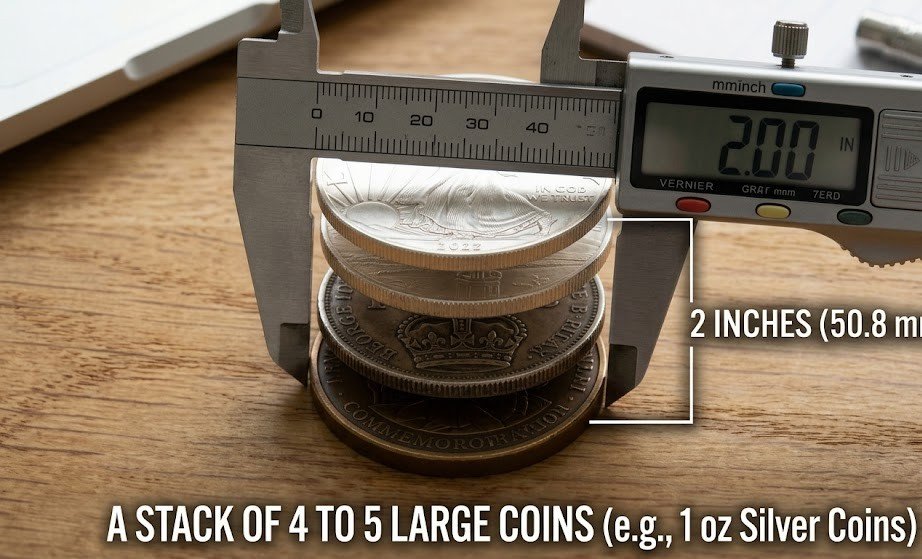 A Stack of 4 to 5 Large Coins