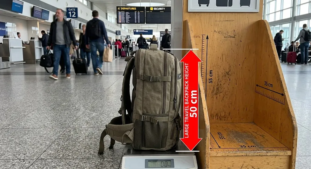 Large travel backpack height 