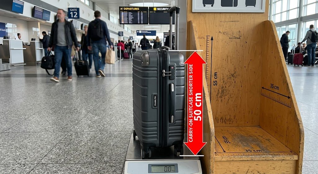 Carry-on suitcase shorter side 