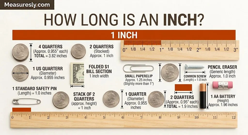 How Long Is an Inch? (2.54 cm) 10 Everyday Object Comparisons