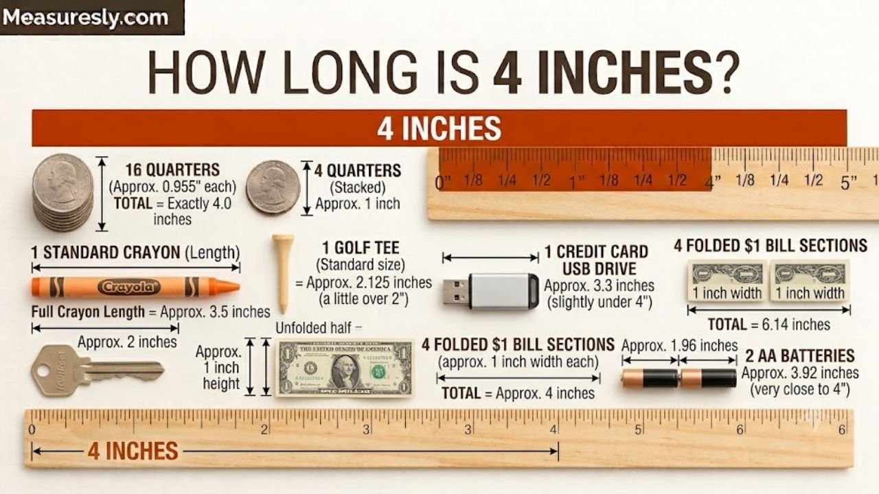How Long Is 4 Inches? Objects, CM & MM Conversions