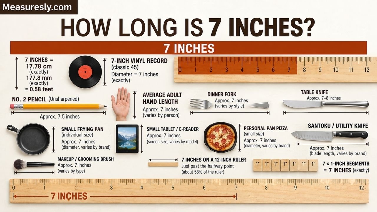 How Long Is 7 Inches? Ruler, CM & Real-Life Object Comparisons (2026)