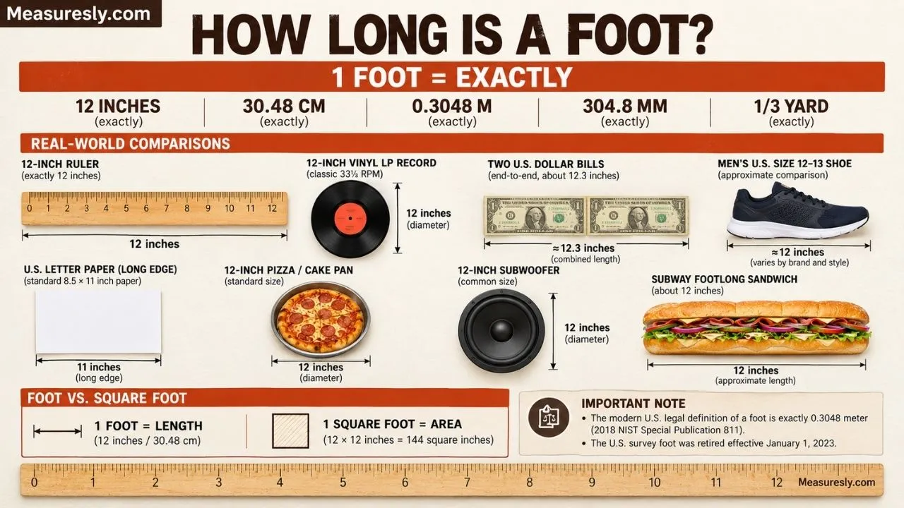 How Long Is a Foot? Exact Length, Conversions, and 8 Everyday Comparisons