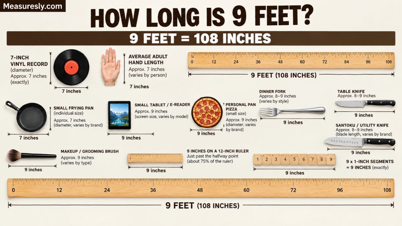 How Long Is 9 Foot? Complete Guide to 9 Feet in Inches, CM, Linear Feet & More